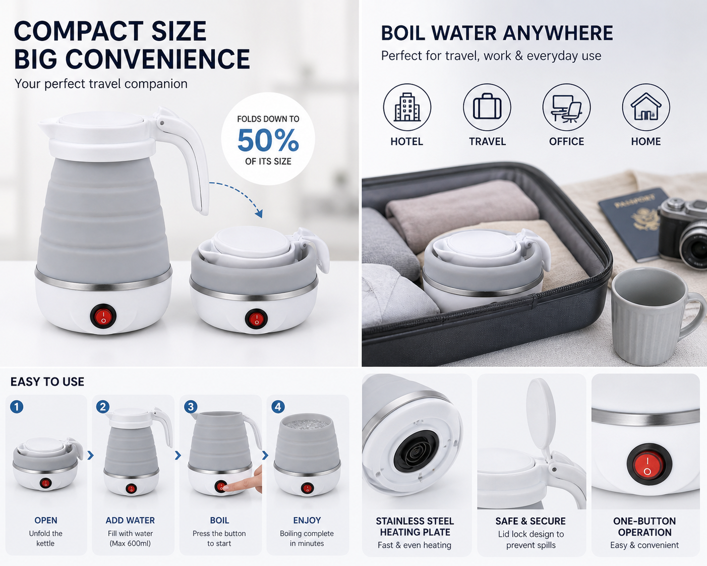 Foldable Portable Electric Kettle