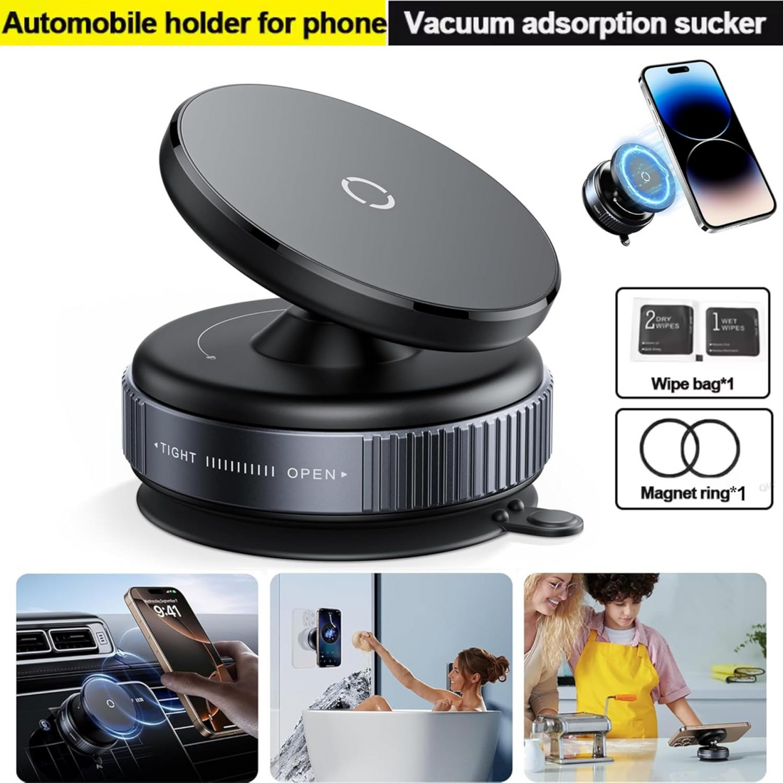 360 Rotate magnetic suction phone holder