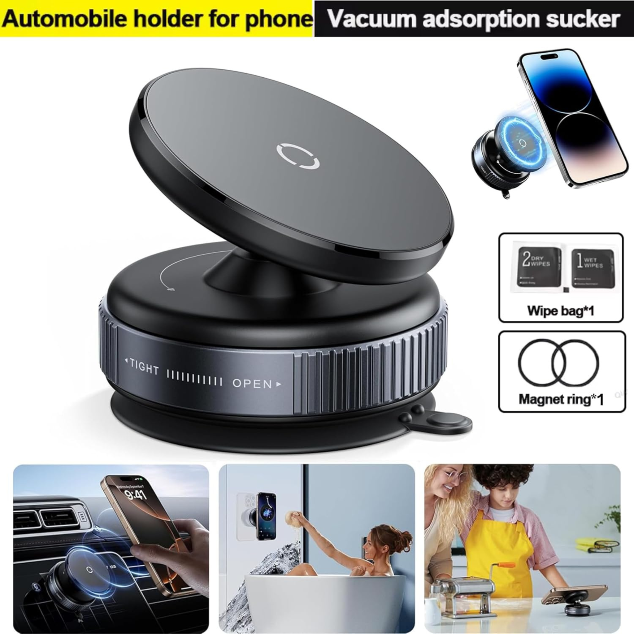 360 Rotate magnetic suction phone holder